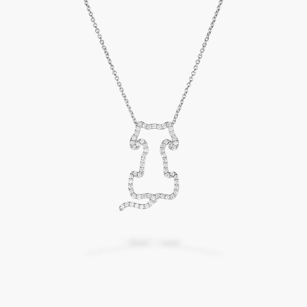 Roberto Coin Tiny Treasures Diamond Dog Pendant Necklace in 18K White Gold