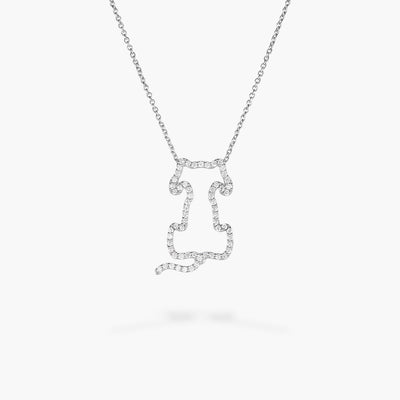 Roberto Coin Tiny Treasures Diamond Dog Pendant Necklace in 18K White Gold - Roberto Coin product