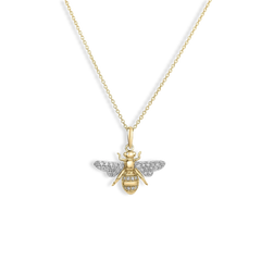 Roberto Coin Tiny Treasures Diamond Bee Pendant Necklace