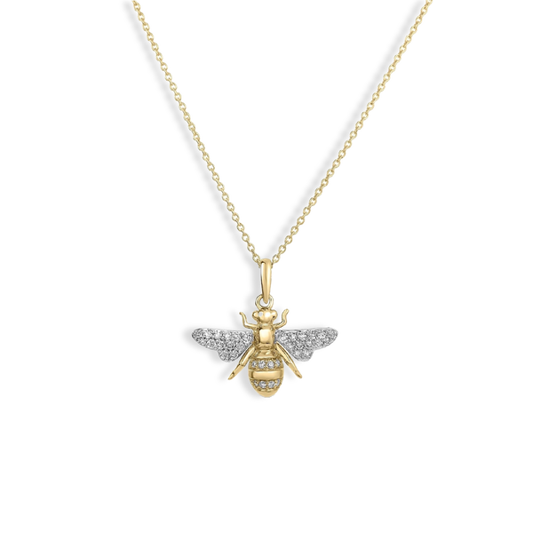 Roberto Coin Tiny Treasures Diamond Bee Pendant Necklace