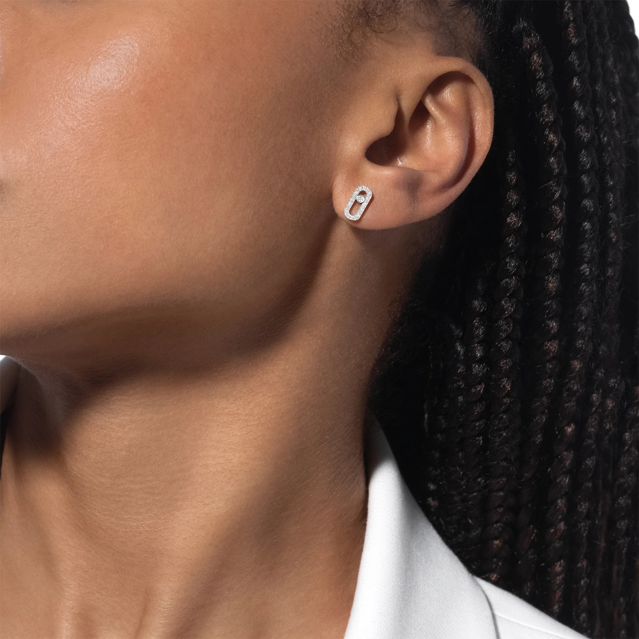 Messika Uno Pave Diamond Stud Earrings