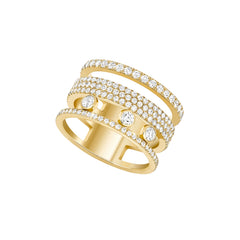 Messika Move Romane Pavé Diamond Three Row Band