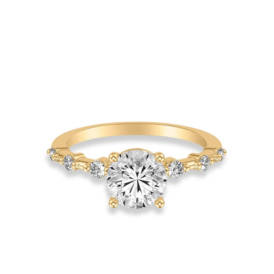 Round Diamond Station Engagement Ring Setting - Private Label product