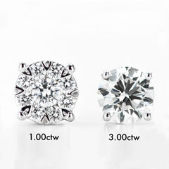 3 Carat Look Illusion Diamond Studs (1.00ctw)