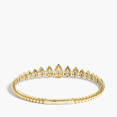 1.14 Carat Round Diamond Bracelet in 14K Yellow Gold Side View 