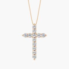 OM Jewelry 14K Gold 1.25 CTTW Lab-Grown Diamond Tennis Necklace, 17" in 14k Rose Gold