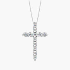 OM Jewelry 14K Gold 1.25 CTTW Lab-Grown Diamond Tennis Necklace, 17" in 14k White Gold