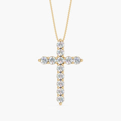 OM Jewelry 14K Gold 1.25 CTTW Lab-Grown Diamond Tennis Necklace, 17" in 14k Yellow Gold