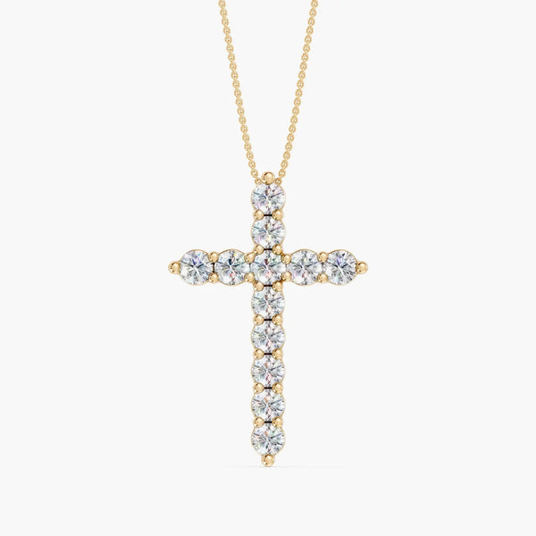 OM Jewelry 14K Gold 1.25 CTTW Lab-Grown Diamond Tennis Necklace, 17" in 14k Yellow Gold