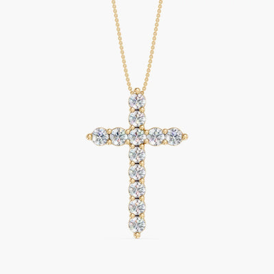 14K Gold 1.25 Carat Lab Grown Diamond Cross Necklace - Private Label product