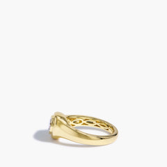 1.51 Carat Oval Diamond Ring in 18K Yellow Gold Side View