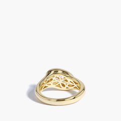 1.51 Carat Oval Diamond Ring in 18K Yellow Gold, Behind