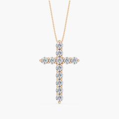 OM Necklace 14K Gold 1.5 Carat Lab-Grown Diamond Tennis Necklace, 18" in 14k Rose Gold