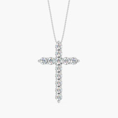 OM Necklace 14K Gold 1.5 Carat Lab-Grown Diamond Tennis Necklace, 18" in 14k White Gold