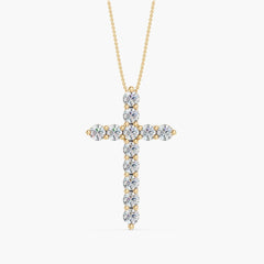 OM Necklace 14K Gold 1.5 Carat Lab-Grown Diamond Tennis Necklace, 18" in 14k Yellow Gold