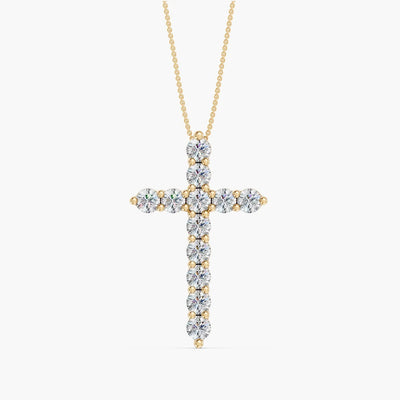 14K Gold 1.50 Carat Lab Grown Diamond Cross Necklace - Private Label product