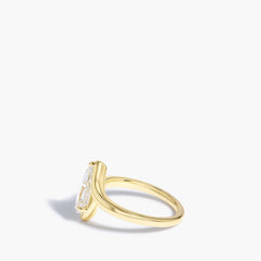 1.7 Carat Pear Diamond Ring in 18K Yellow Gold SIde view