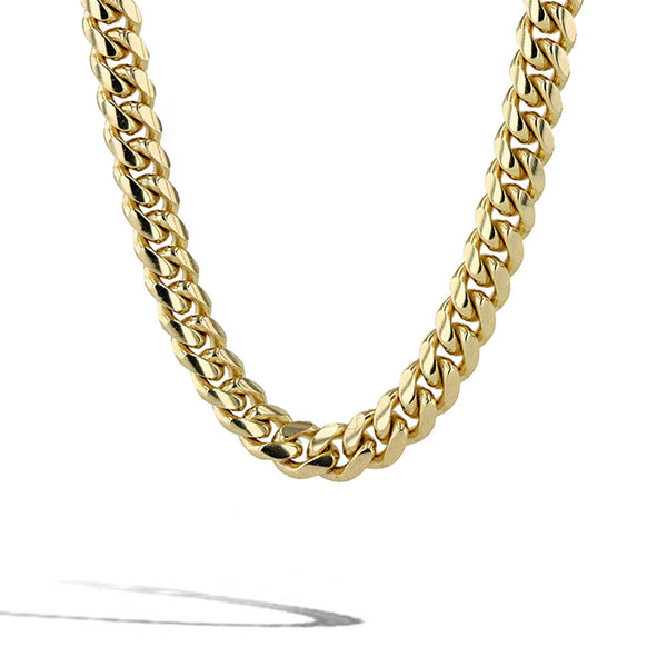 Solid Gold Cuban Link Chain Necklace - 4mm