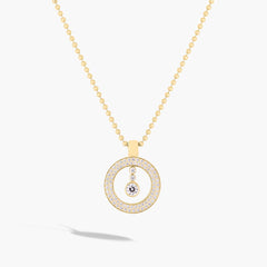 Roberto Coin Cento Yellow Gold Pave Diamond O Pendant Necklace .75ctw