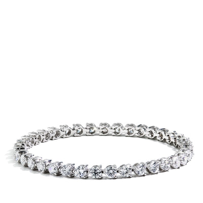 10 Carat Floating Diamond Tennis Bracelet in 14k White Gold - Private Label product
