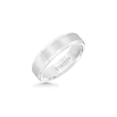 Triton 6mm White and Satin Center Men's Wedding Band - Triton product
