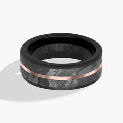 8mm Meteorite and Tungsten Wedding Band