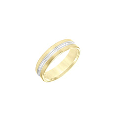 6mm Rhodium Center Men's Wedding Band