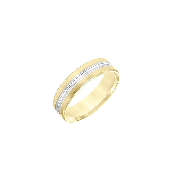6mm Rhodium Center Men's Wedding Band