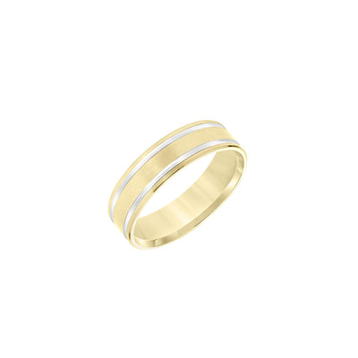 6mm Double Rhodium Line Men's Wedding Band - Private Label product