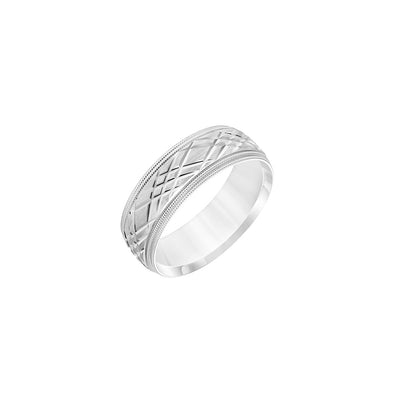 7mm Swiss Cut and Milgrain Edge Men's Wedding Band - Private Label product