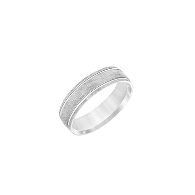 6mm Wire Finish and Polished Lines Men's Wedding Band - Private Label product