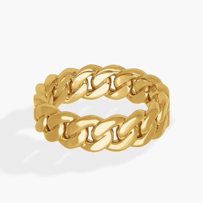 Cuban Link 7mm Wedding Band in 14K Yellow Gold - Private Label product