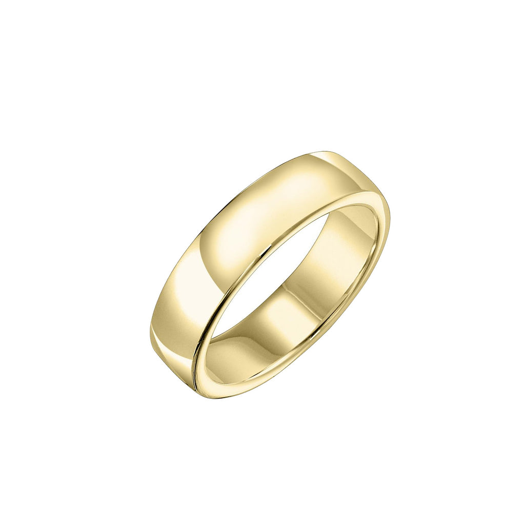 Roll Edge Carved 6mm Wedding Band
