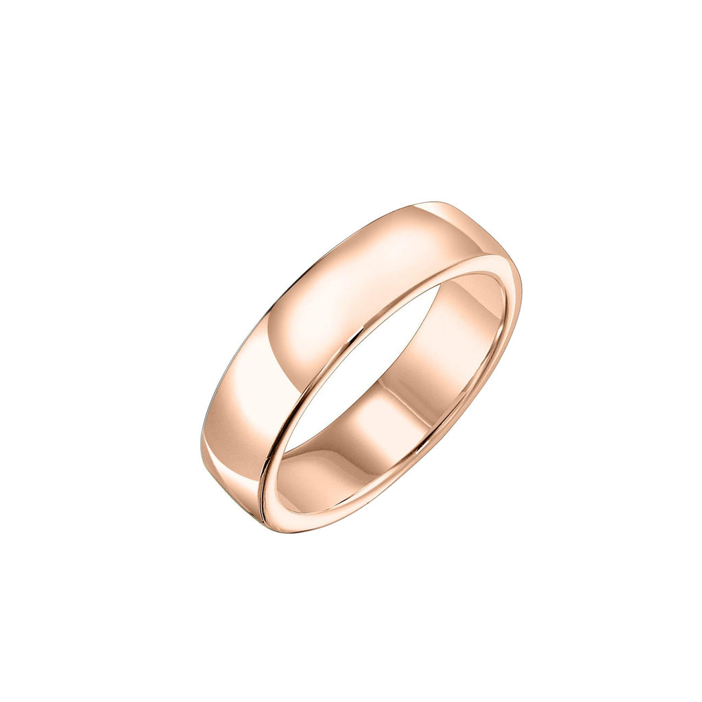 Roll Edge Carved 6mm Wedding Band