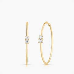 Roberto Coin Large Floating Perfect Diamond Hoop Earrings