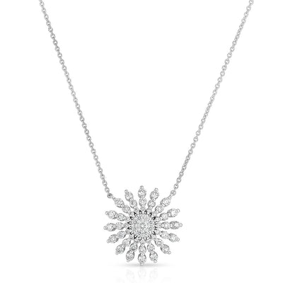 Roberto Coin Tiny Treasures White Gold Diamond Sunburst Pendant Necklace - Roberto Coin product