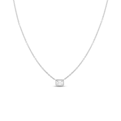 Roberto Coin East-West Emerald Cut Diamond Bezel Necklace