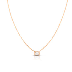 Roberto Coin East-West Emerald Cut Diamond Bezel Necklace
