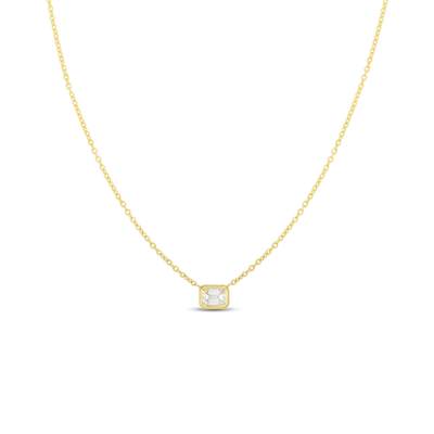 Roberto Coin East-West Emerald Cut Diamond Bezel Necklace - Roberto Coin product