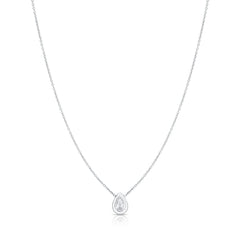 Roberto Coin Tiny Treasures Pear Shape Diamond Bezel Necklace