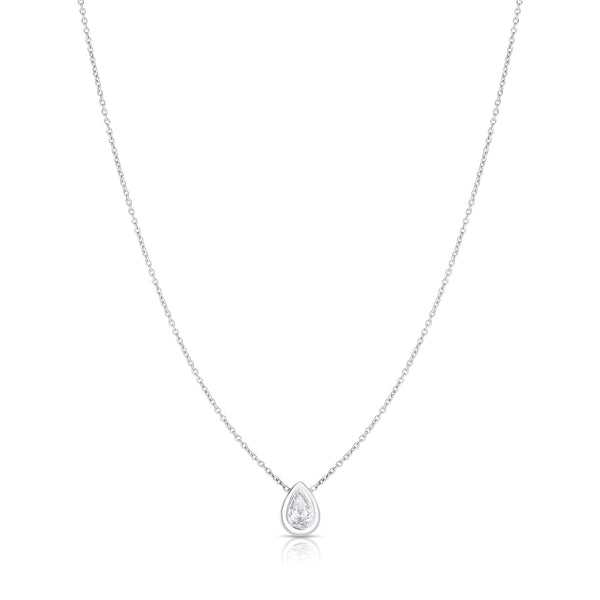 Roberto Coin Tiny Treasures Pear Shape Diamond Bezel Necklace