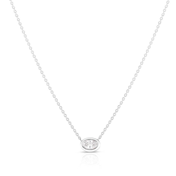 Roberto Coin Diamonds By The Inch 0.20ctw Oval Diamond Bezel Necklace
