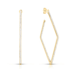 Roberto Coin White Gold Classic Diamond Square Hoop Earrings