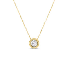 Roberto Coin Siena Small Diamond Dot Necklace in Yellow and White Gold