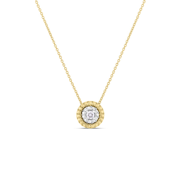 Roberto Coin Siena Small Diamond Dot Necklace in Yellow and White Gold