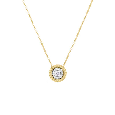 Roberto Coin Siena Small Diamond Dot Necklace in Yellow and White Gold - Roberto Coin product