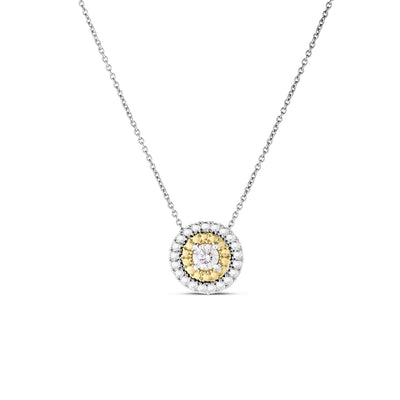 Roberto Coin Siena Large Diamond Dot White and Yellow Necklace - Roberto Coin product