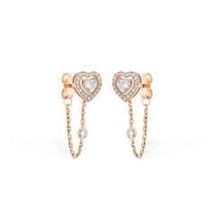 Messika Joy Coeur Diamond Heart Chain Earrings