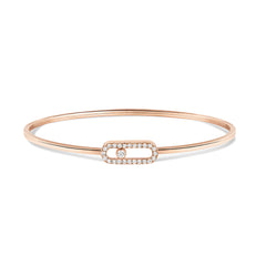 Messika Move Uno Pavé Flex Bangle MM Gold Diamond Bracelet