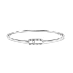 Messika Move Uno Pavé Flex Bangle MM Gold Diamond Bracelet